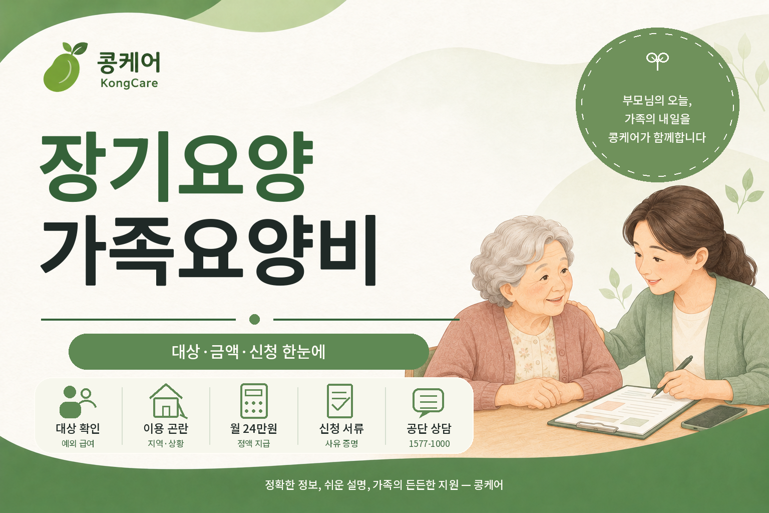 장기요양 가족요양비 대상 월 24만450원 신청방법 안내