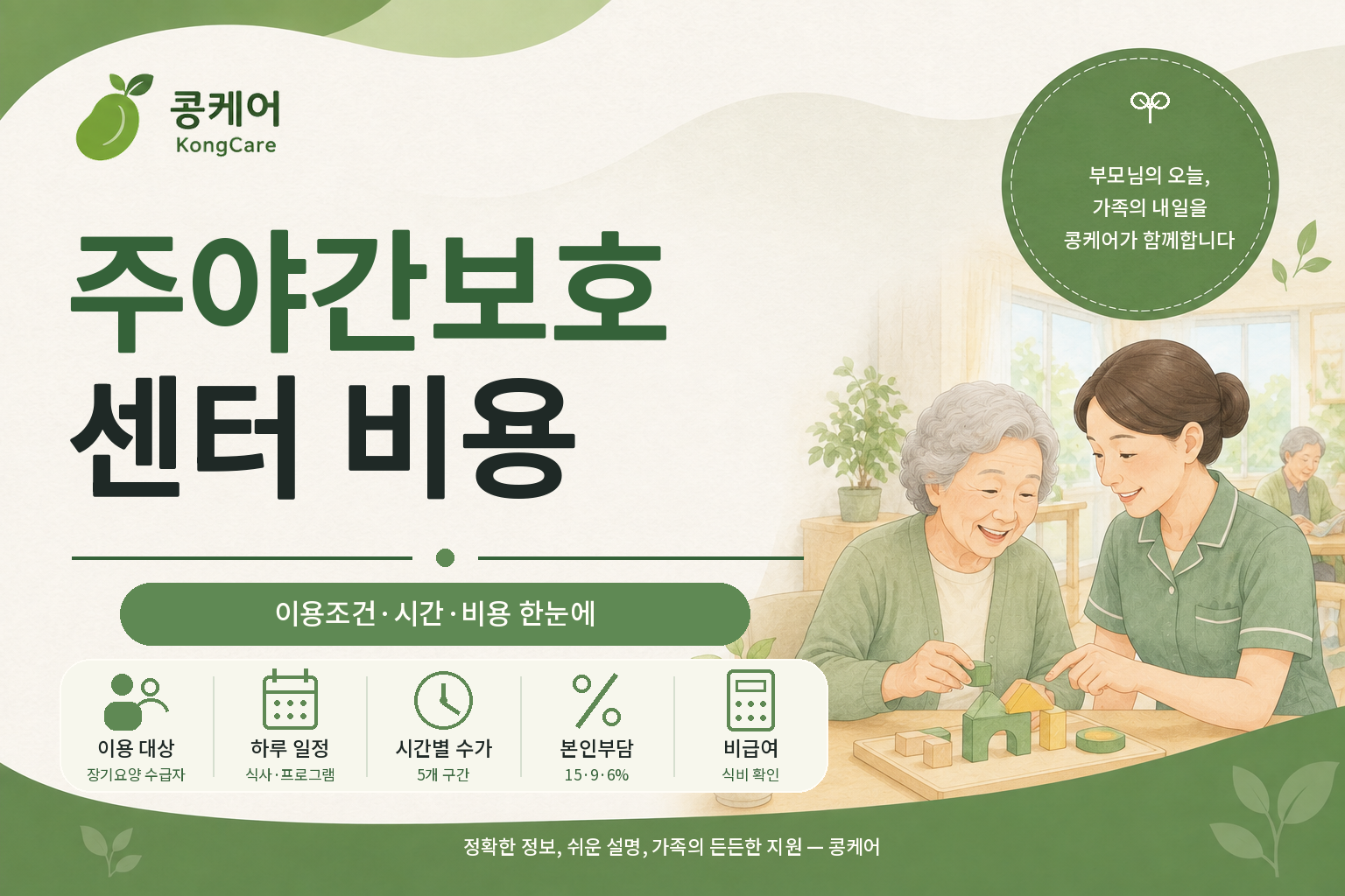 : 주야간보호센터 이용조건과 2026년 시간별 본인부담금 안내
